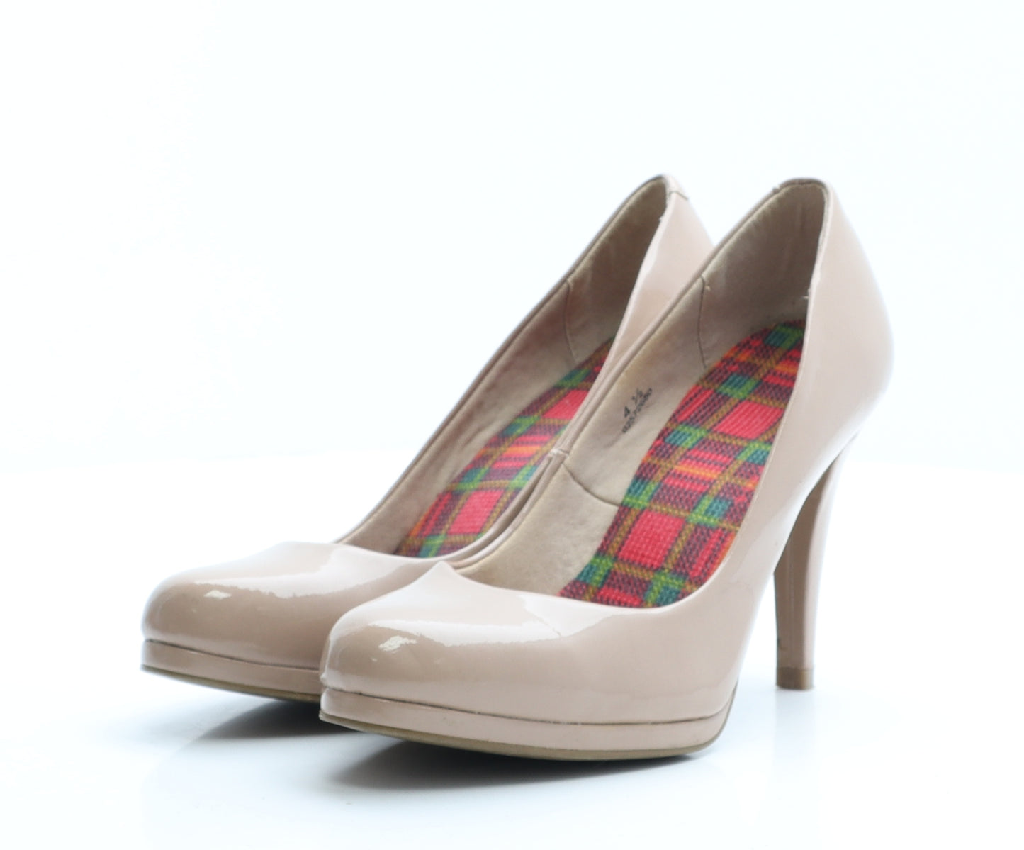 Preworn Womens Beige Vinyl Court Heel UK 4.5 EUR 37.5