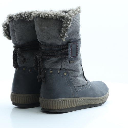 Relife Womens Grey Faux Leather Shearling Style Boot UK 7.5 EUR 41