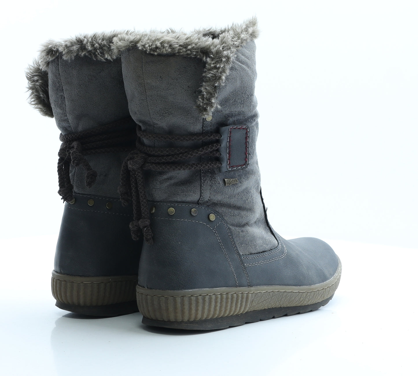 Relife Womens Grey Faux Leather Shearling Style Boot UK 7.5 EUR 41