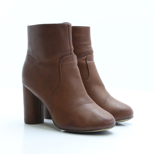 Atmosphere Womens Brown Faux Leather Bootie Boot UK 4 EUR 37