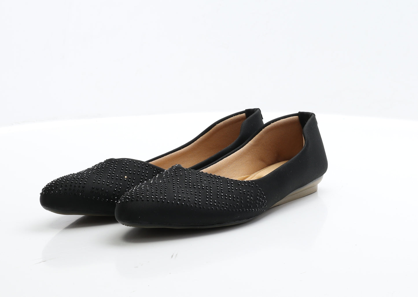 Cutewalk Comfort Womens Black Faux Silk Ballet Flat UK 6 EUR 39