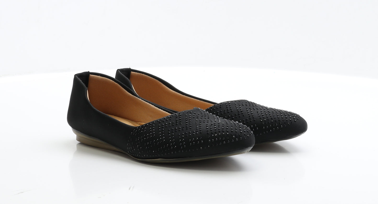 Cutewalk Comfort Womens Black Faux Silk Ballet Flat UK 6 EUR 39