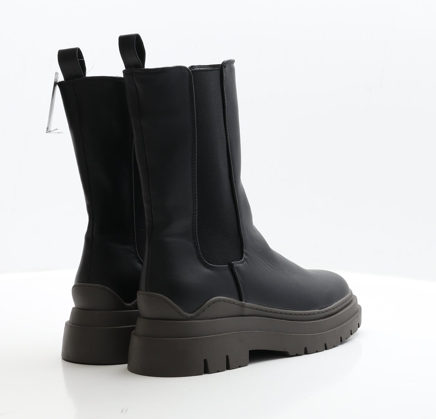 Primark Womens Black Faux Leather Bootie Boot UK 5 EUR 38