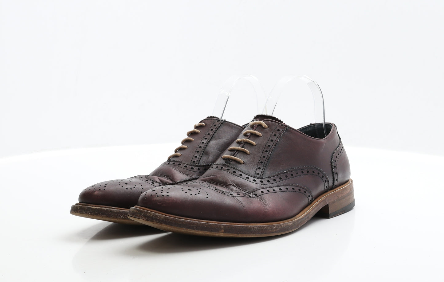 Preworn Mens Brown Leather Brogue Dress UK 8 EUR 41