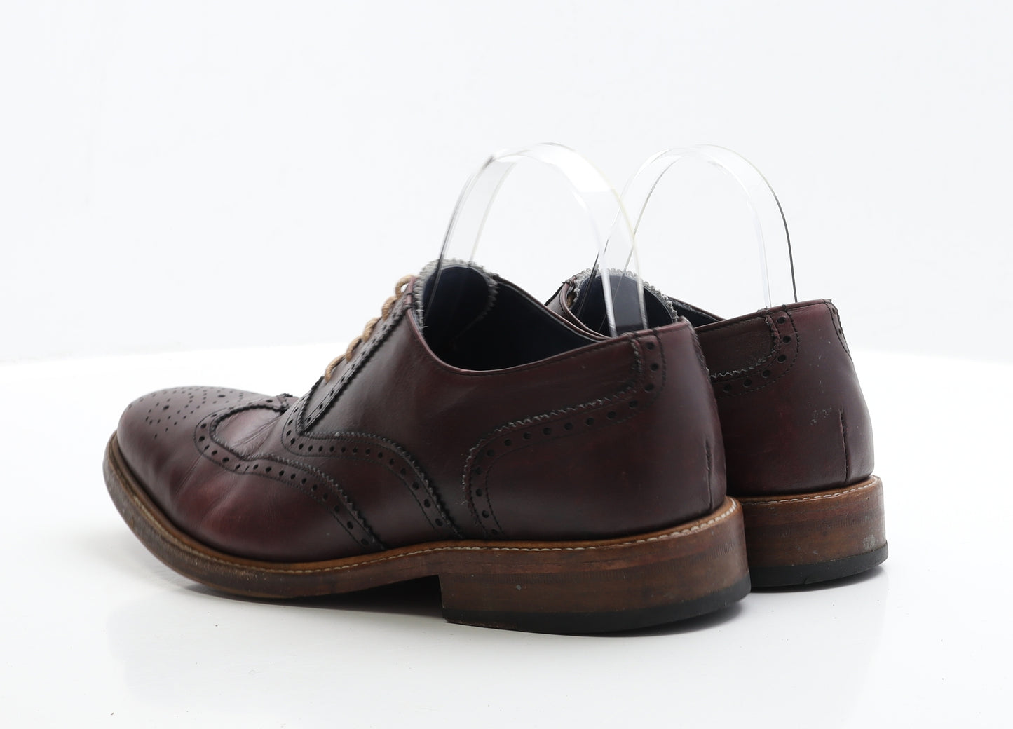 Preworn Mens Brown Leather Brogue Dress UK 8 EUR 41