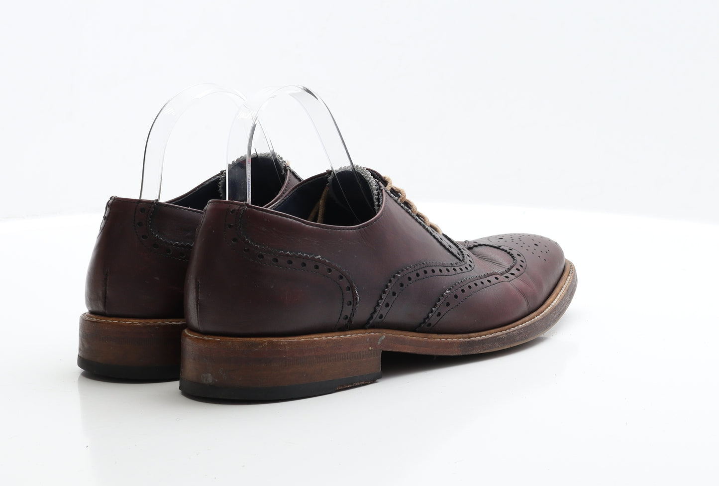Preworn Mens Brown Leather Brogue Dress UK 8 EUR 41