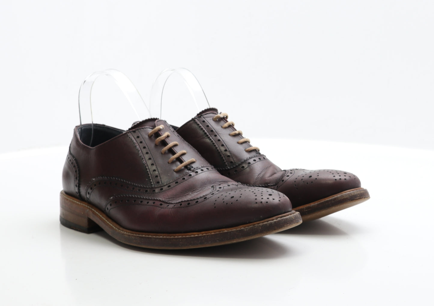 Preworn Mens Brown Leather Brogue Dress UK 8 EUR 41