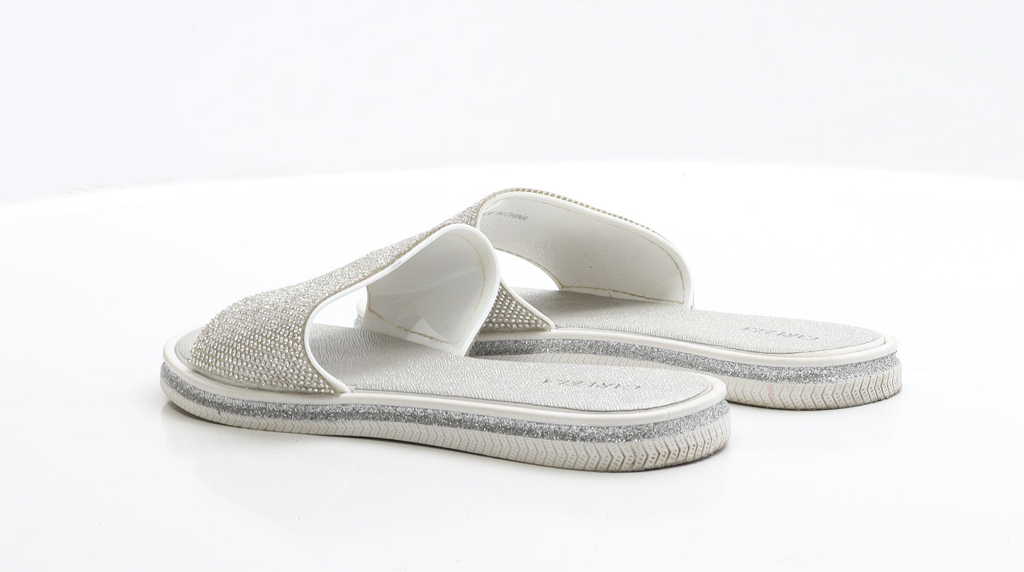 Carvela Womens Silver Polyester Slip On Sandal UK 7 EUR 40