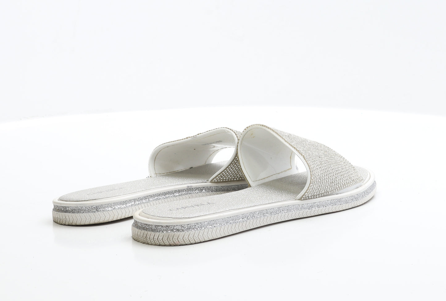 Carvela Womens Silver Polyester Slip On Sandal UK 7 EUR 40