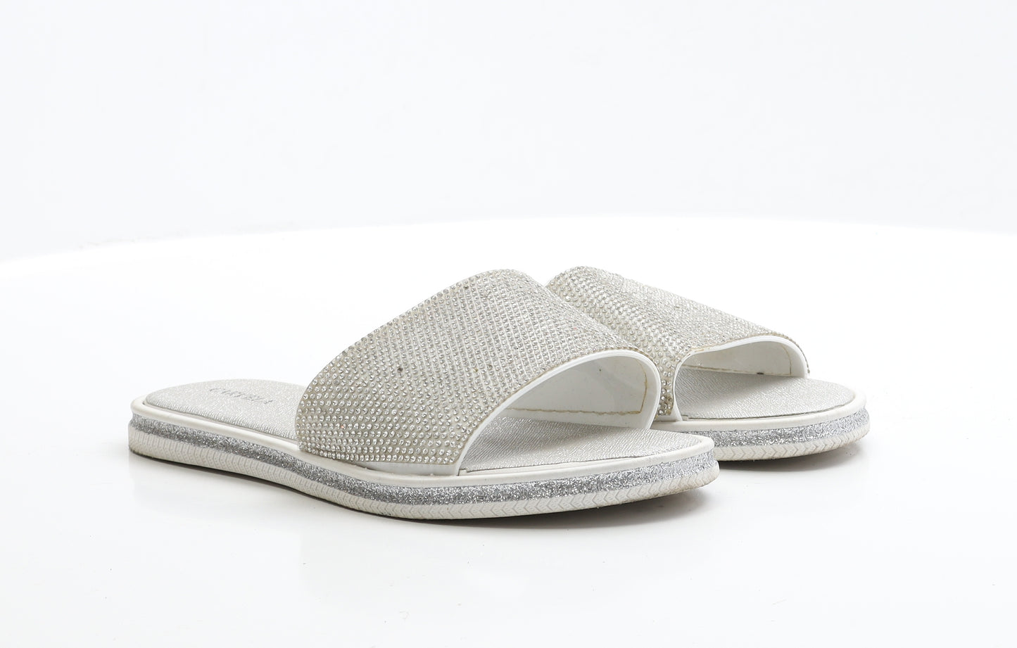 Carvela Womens Silver Polyester Slip On Sandal UK 7 EUR 40