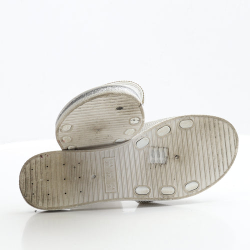 Carvela Womens Silver Polyester Slip On Sandal UK 7 EUR 40