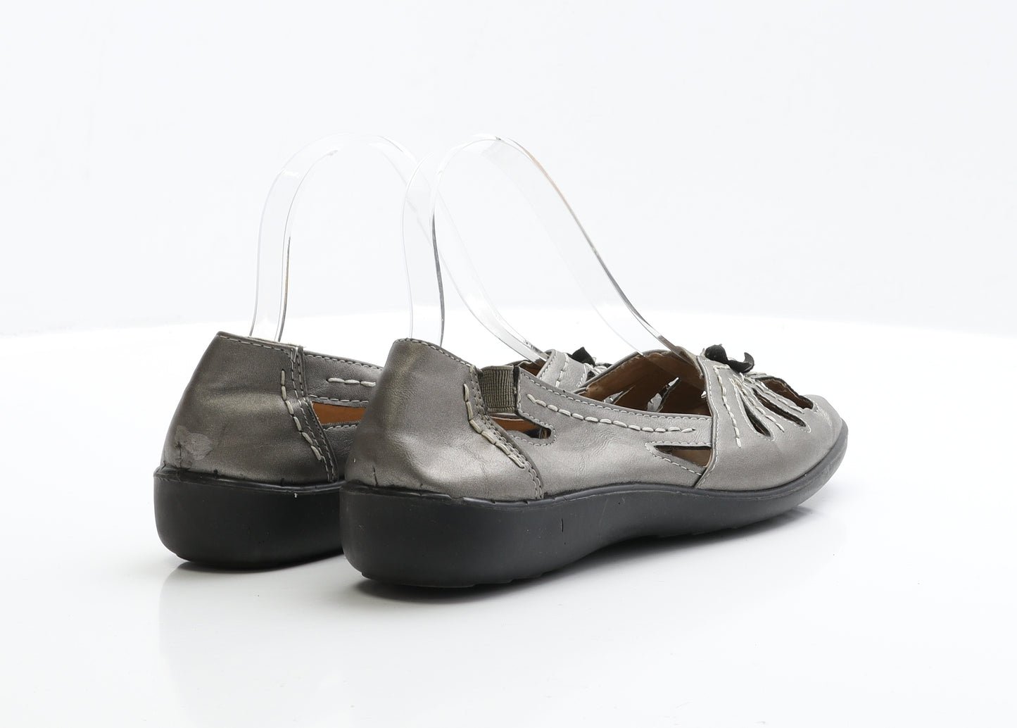 Cushion Walk Womens Grey Leather Flat UK 5 EUR 38