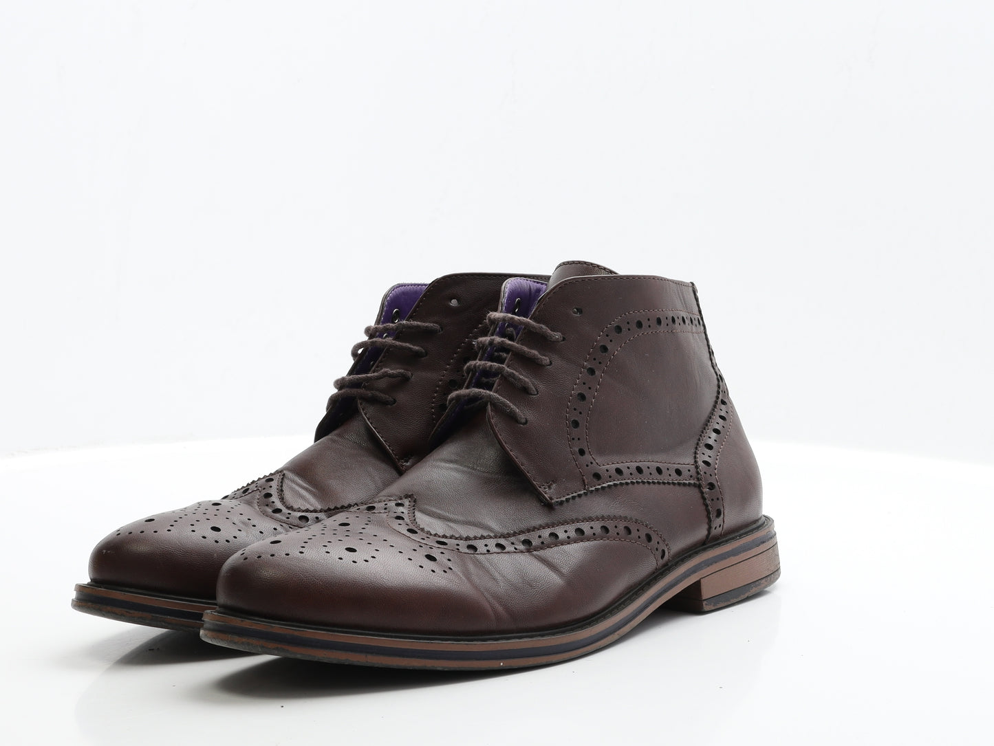 Cedar Wood State Mens Brown Faux Leather Brogue Dress UK 10 EUR 44