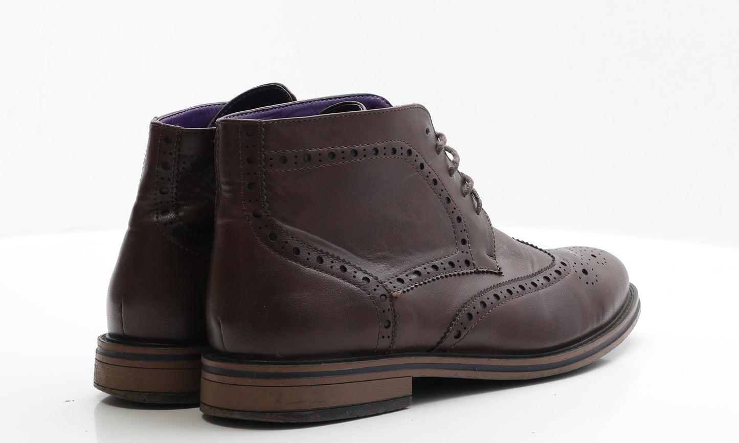 Cedar Wood State Mens Brown Faux Leather Brogue Dress UK 10 EUR 44