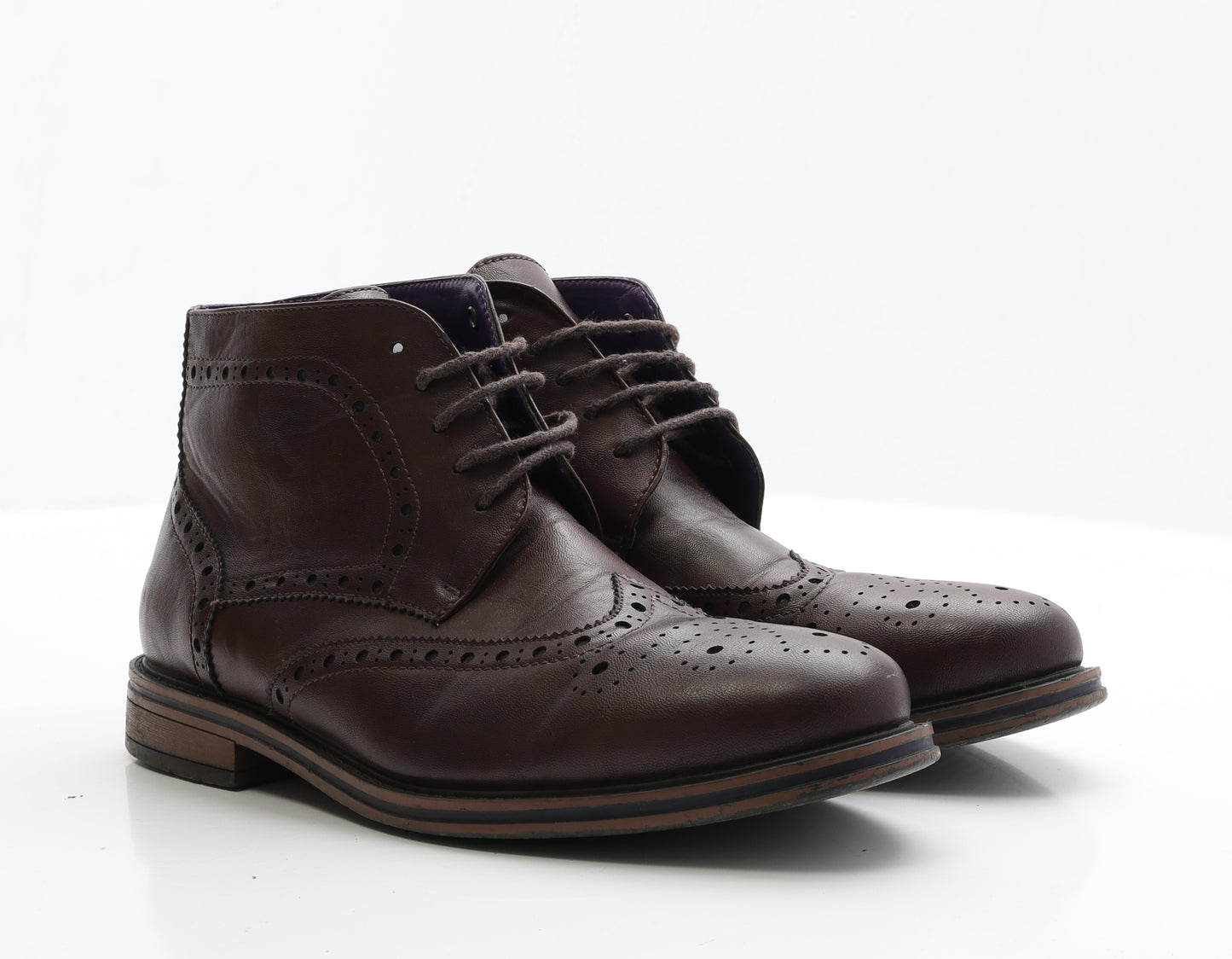 Cedar Wood State Mens Brown Faux Leather Brogue Dress UK 10 EUR 44