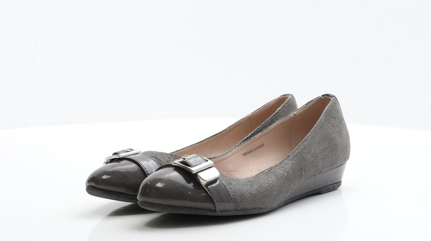 Cushion Walk Womens Grey Polyester Ballet Flat UK 5 EUR 38