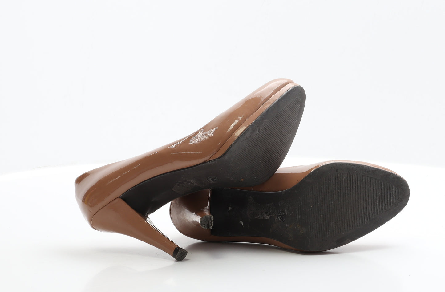 Limited Collection Womens Brown Patent Leather Court Heel UK 4.5 EUR 37