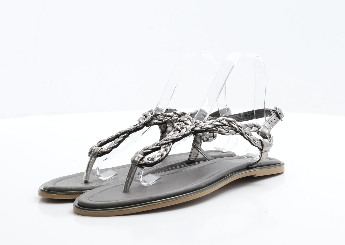 TU Womens Grey Faux Leather Slingback Sandal UK 7 EUR 40