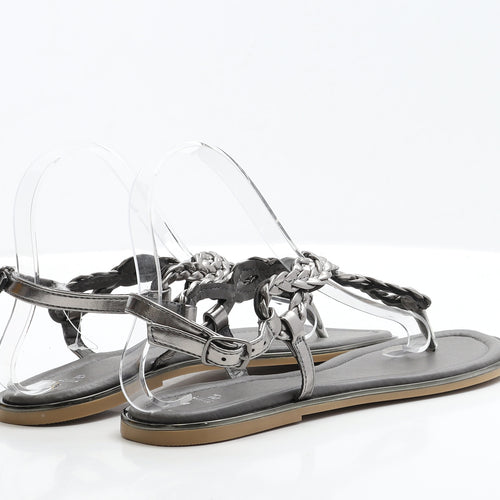 TU Womens Grey Faux Leather Slingback Sandal UK 7 EUR 40