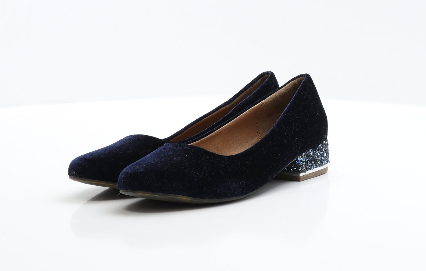 River Island Girls Blue Faux Suede Ballet Casual UK 2