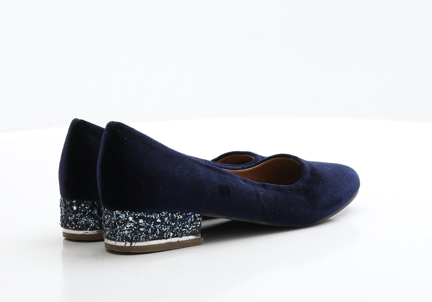 River Island Girls Blue Faux Suede Ballet Casual UK 2