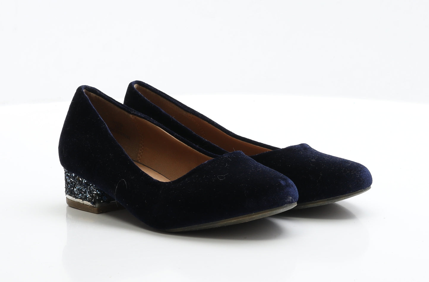 River Island Girls Blue Faux Suede Ballet Casual UK 2