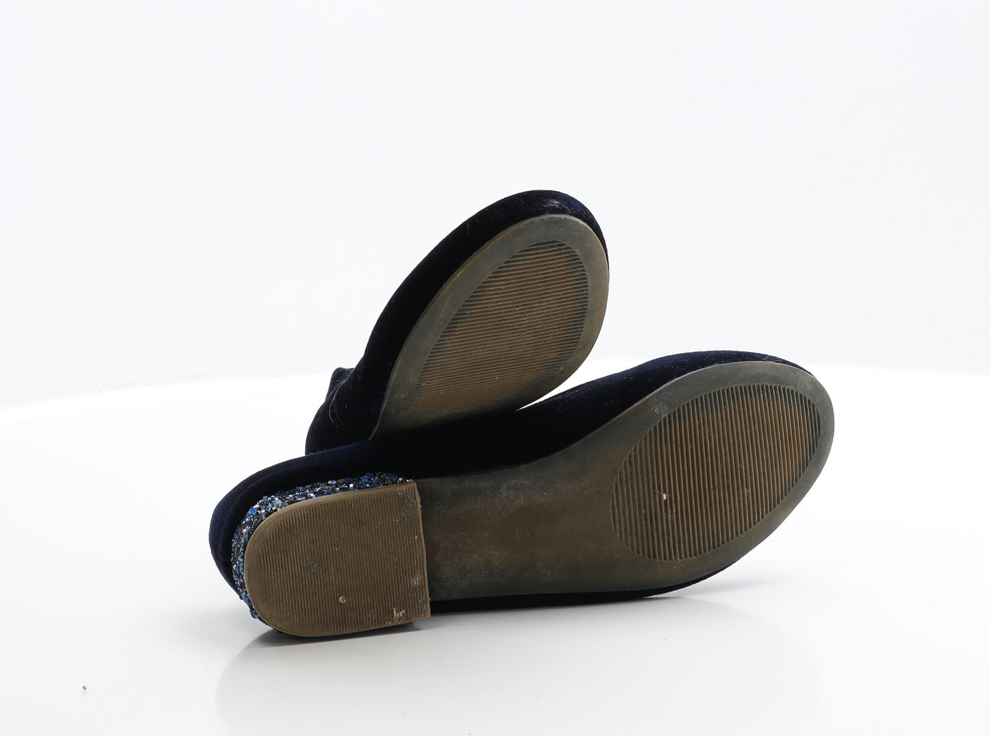 River Island Girls Blue Faux Suede Ballet Casual UK 2