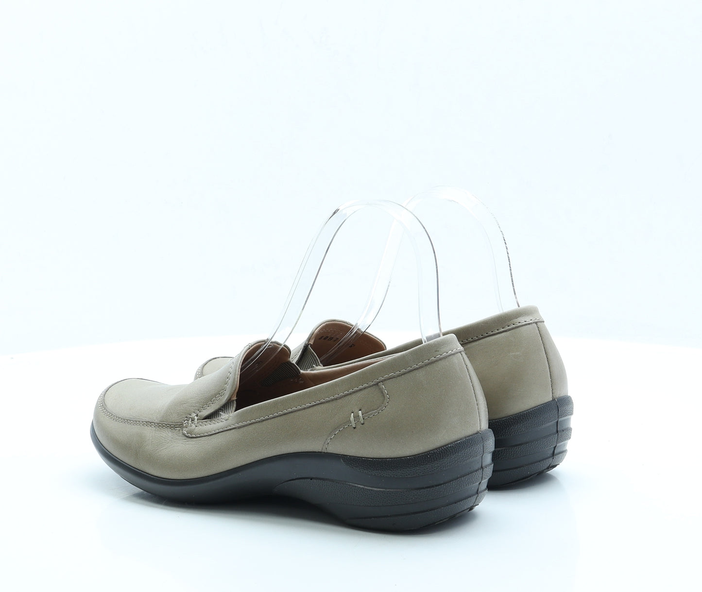 Hotter Womens Beige Faux Leather Loafer Flat UK 6
