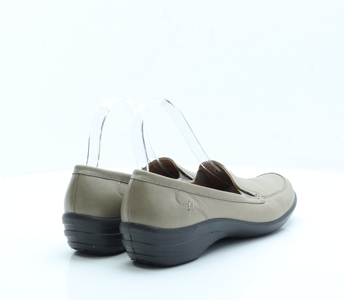 Hotter Womens Beige Faux Leather Loafer Flat UK 6