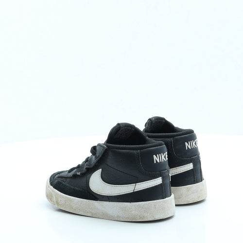 Nike Boys Black Faux Leather Trainer UK 9.5