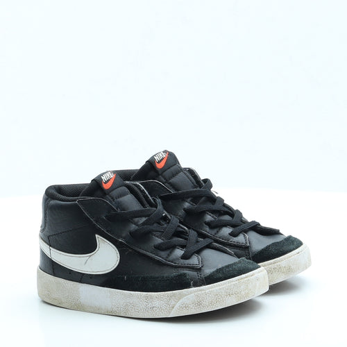 Nike Boys Black Faux Leather Trainer UK 9.5