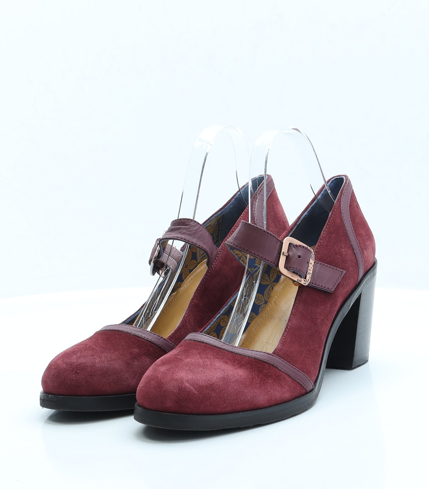 Moshulu Womens Red Faux Suede Court Heel UK 8 EUR 41