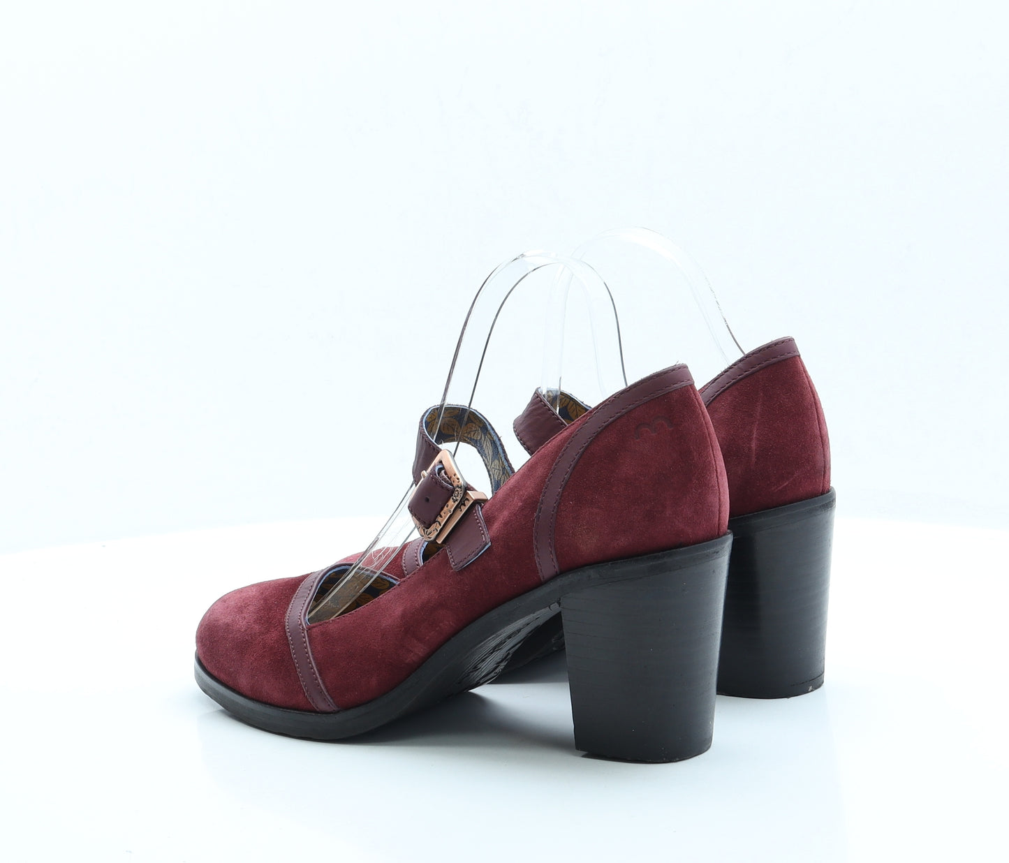 Moshulu Womens Red Faux Suede Court Heel UK 8 EUR 41