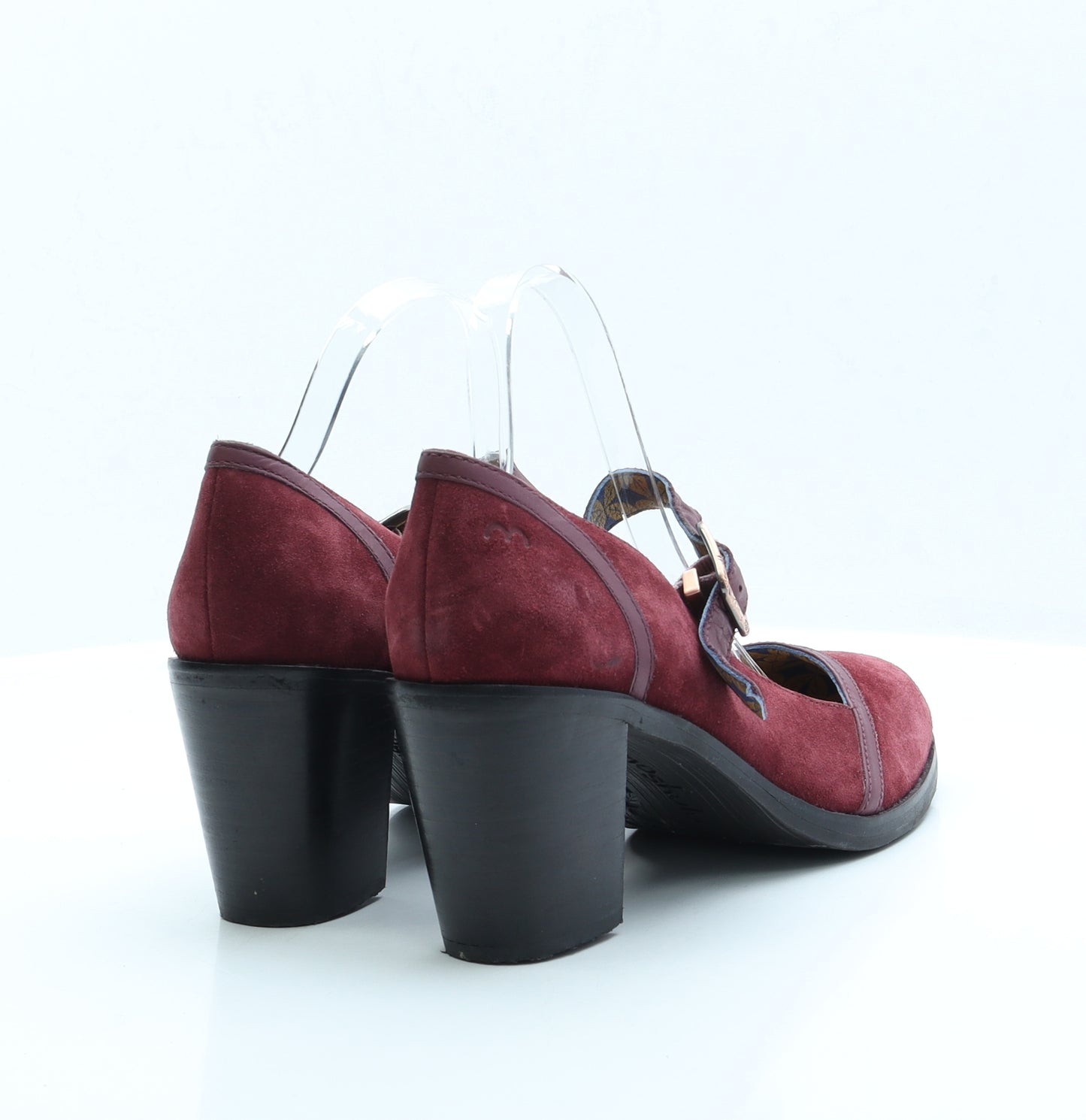 Moshulu Womens Red Faux Suede Court Heel UK 8 EUR 41