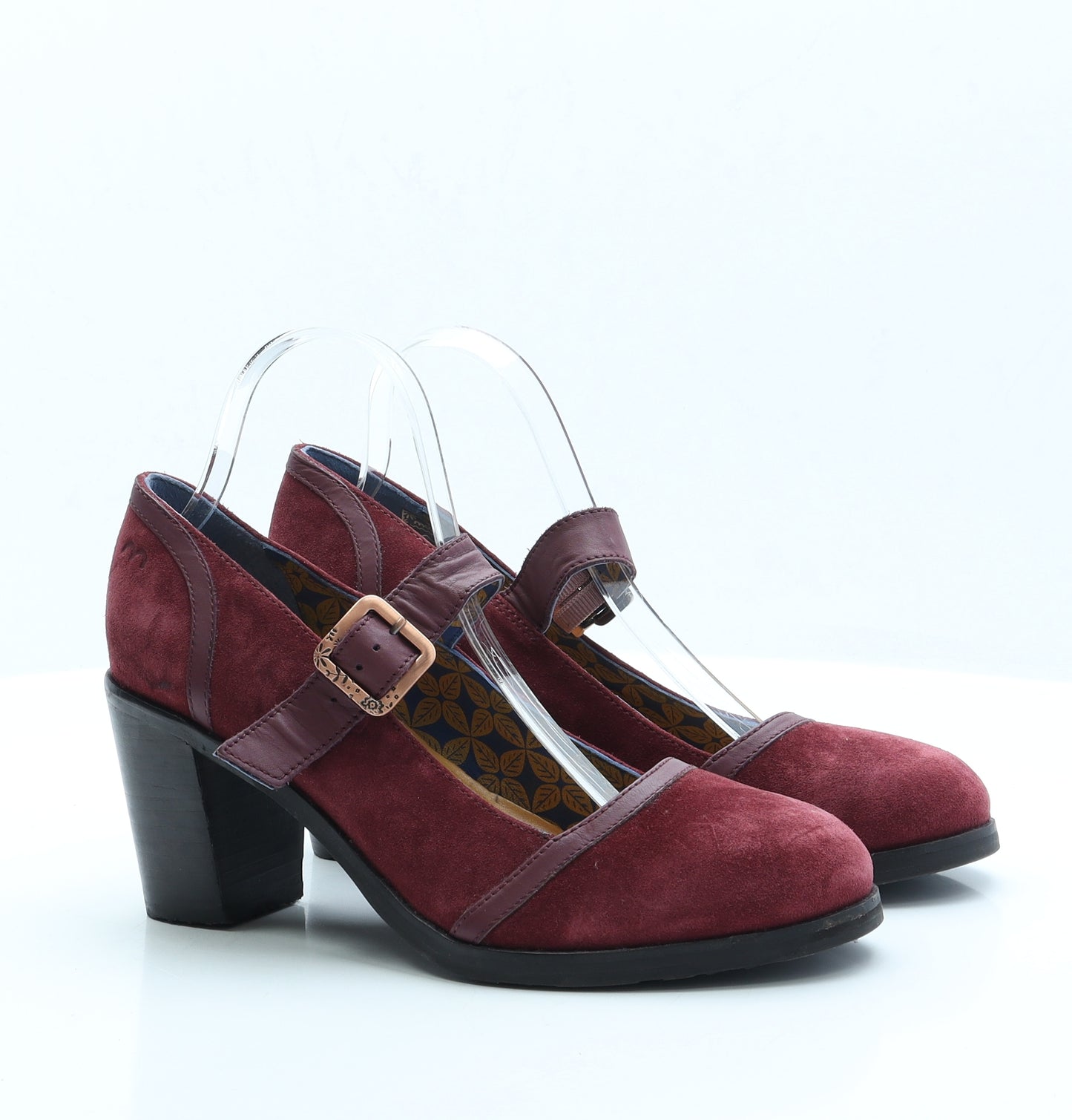 Moshulu Womens Red Faux Suede Court Heel UK 8 EUR 41
