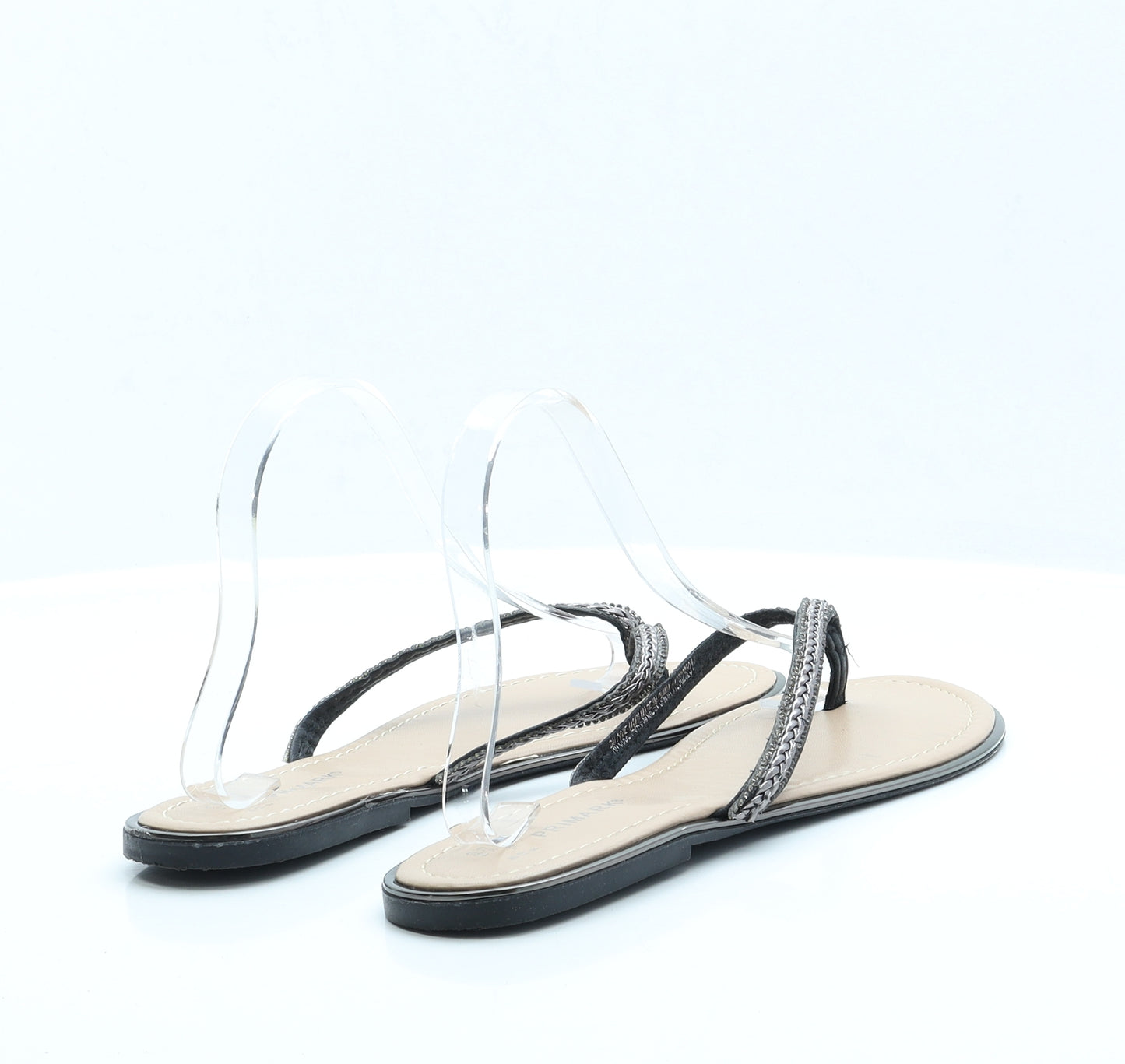 Primark Womens Black Polyester Thong Sandal UK 8 EUR 41 US 10