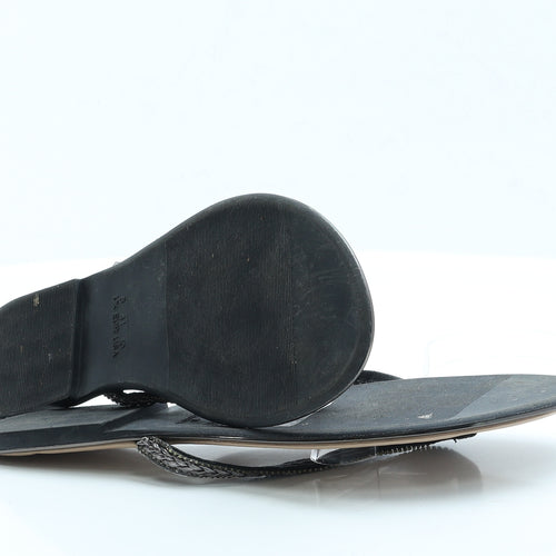 Primark Womens Black Polyester Thong Sandal UK 8 EUR 41 US 10