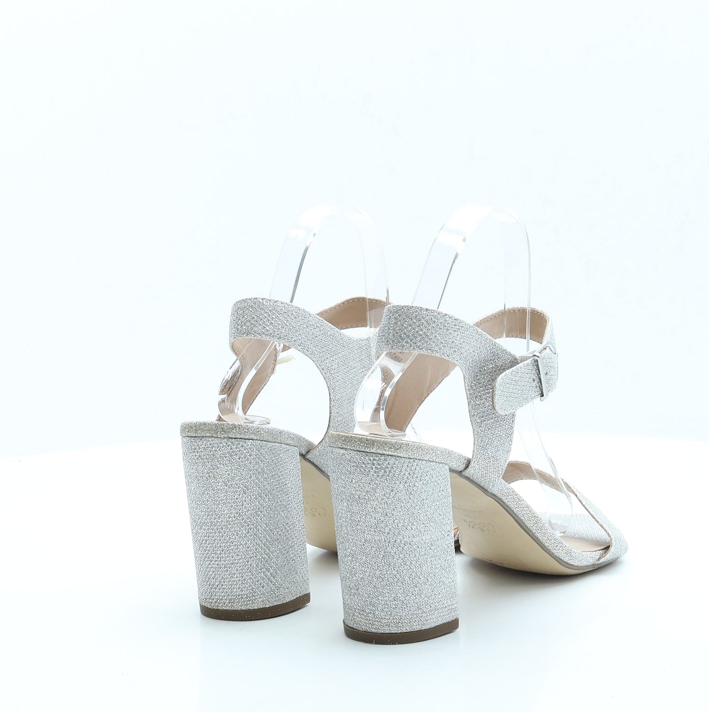 New Look Womens Silver Polyester Strappy Heel UK 7 EUR 40