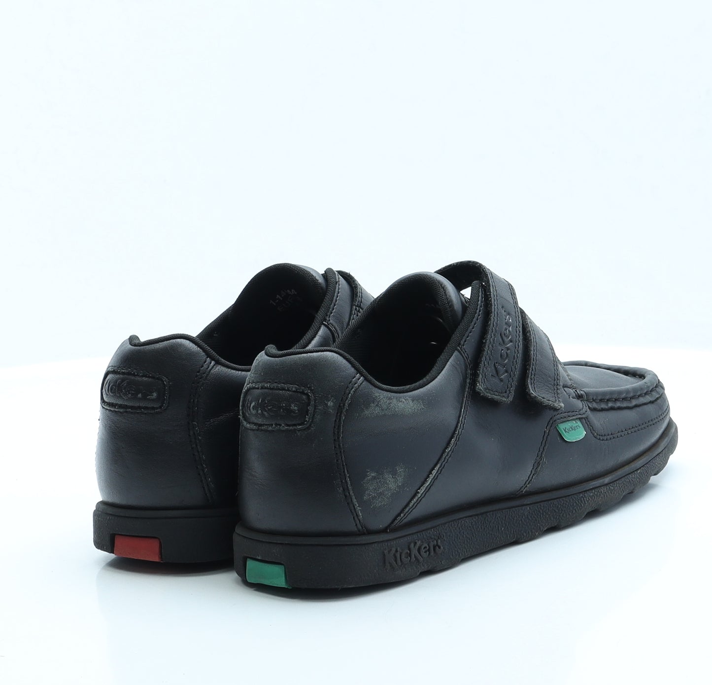 Kickers Boys Black Faux Leather Trainer UK 5 - School