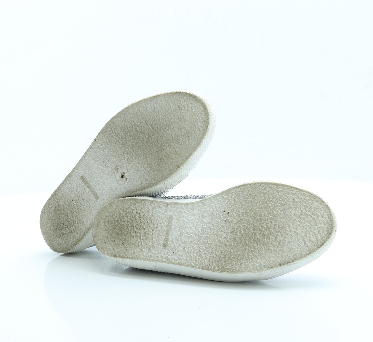 OFFICE Womens Silver Polyester Slip On Flat UK 4 EUR 37