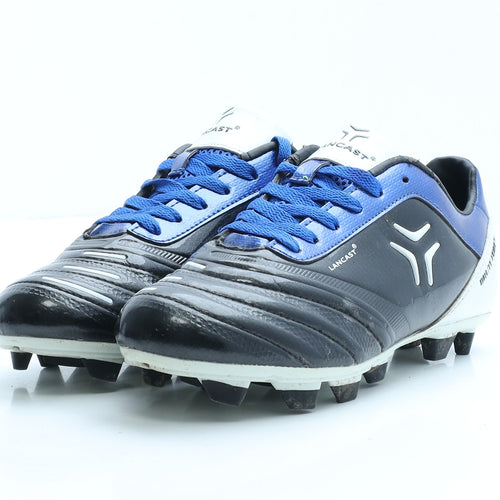 LANCAST Boys Black Colourblock Vinyl Trainer UK 5 EUR 38 - Football boots