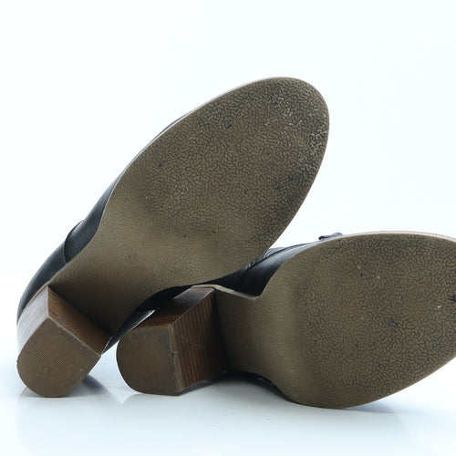 Preworn Womens Black Faux Leather Bootie Boot UK 7 EUR 40