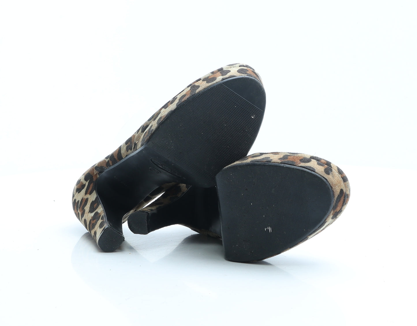 New Look Womens Beige Animal Print Polyester Platform Heel UK 5 EUR 38