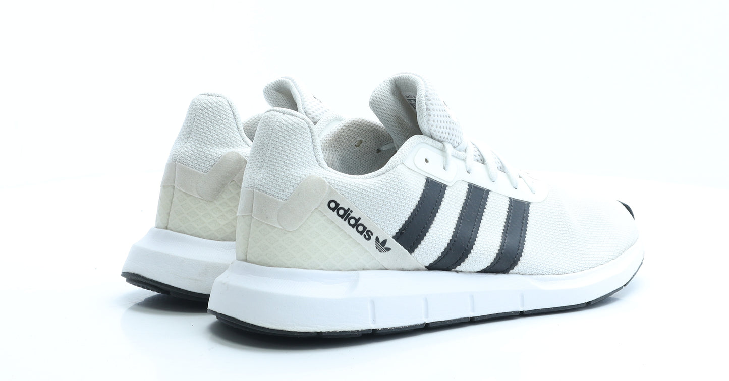 adidas Mens White Striped Fabric Trainer UK 10 EUR 43