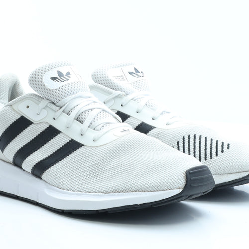 adidas Mens White Striped Fabric Trainer UK 10 EUR 43
