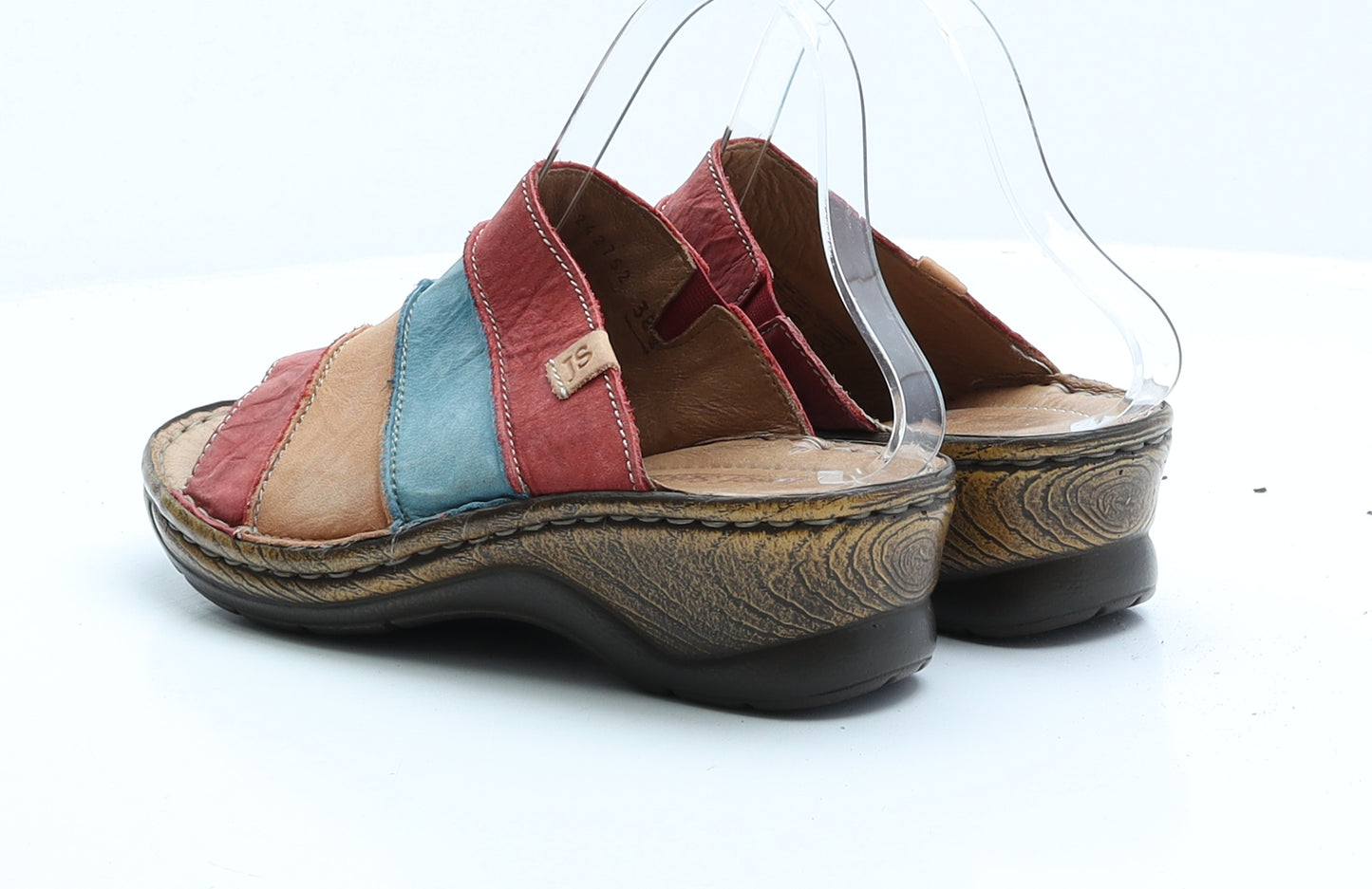 Josef Seibel Womens Multicoloured Striped Faux Leather Slip On Sandal UK 5 EUR 38