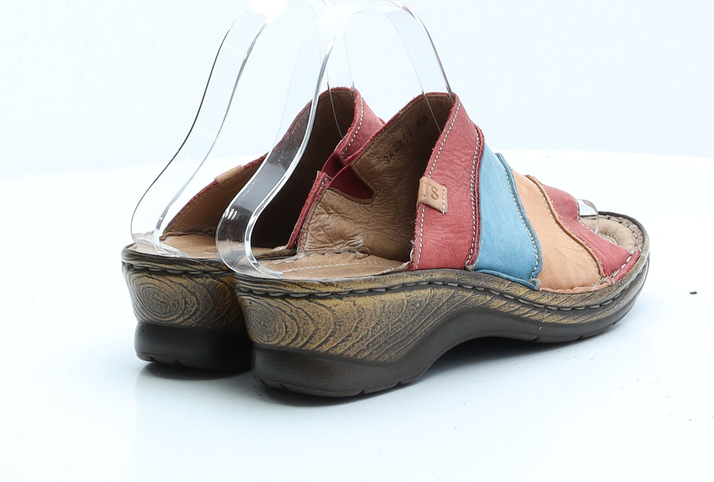 Josef Seibel Womens Multicoloured Striped Faux Leather Slip On Sandal UK 5 EUR 38