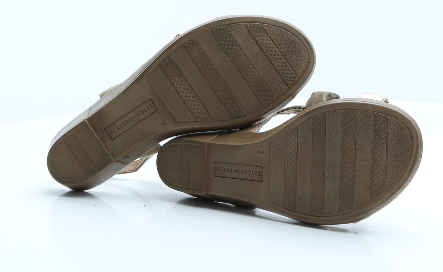Heavenly Soles Womens Brown Faux Leather Strappy Sandal UK 7 EUR 40