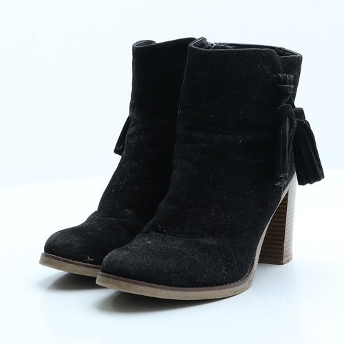 Atmosphere Womens Black Faux Suede Bootie Boot UK 4 EUR 37