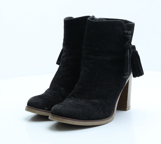 Atmosphere Womens Black Faux Suede Bootie Boot UK 4 EUR 37